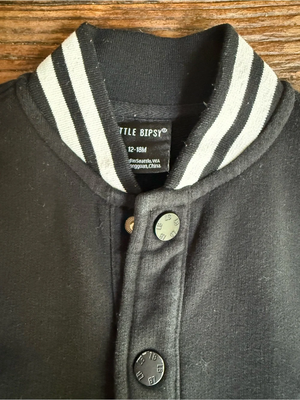 Little Bipsy Toddler Black & White Varsity Jacket
